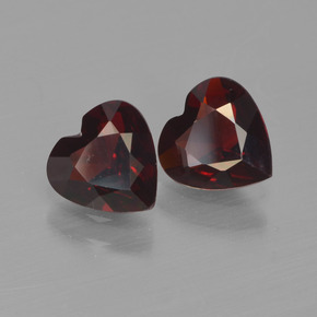 Granato piropo naturale rosso da 1,48 ct, a forma di cuore, VVS-VS
