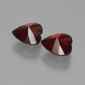 Granato piropo naturale rosso da 1,48 ct, a forma di cuore, VVS-VS