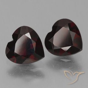 Gemme di Granato Piropo Rosso scuro naturale da 1.70 ct, Cuore, VVS-VS