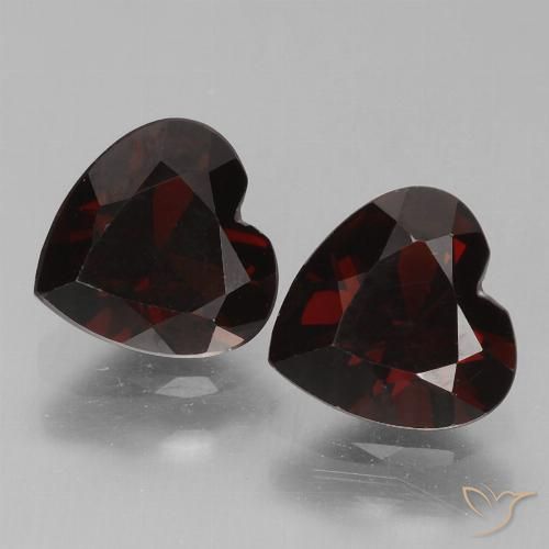 1.80ctw Naturale Rosso nerastro Granato Piropo, Cuore, VVS-VS