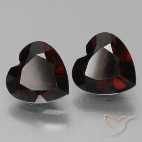 Gemme di Granato Piropo Rosso nerastro naturale da 1.80 ct, Cuore, VVS-VS
