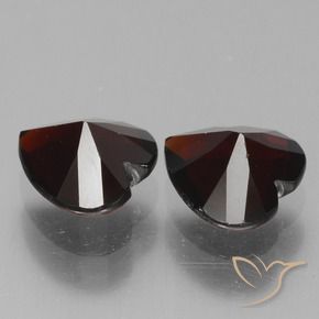 Gemme di Granato Piropo Rosso nerastro naturale da 1.80 ct, Cuore, VVS-VS