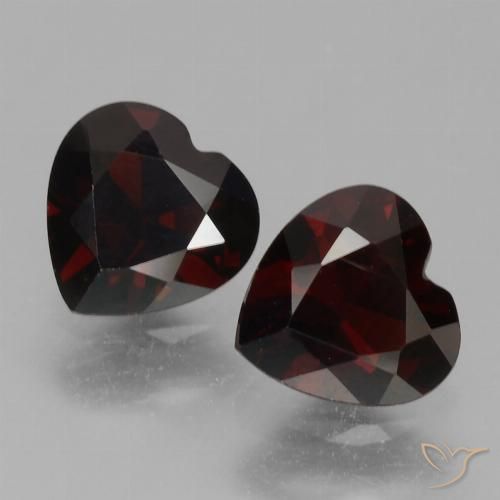 1.72ctw Naturale Rosso nerastro Granato Piropo, Cuore, VVS-VS