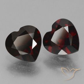 Gemme di Granato Piropo Rosso nerastro naturale da 1.72 ct, Cuore, VVS-VS