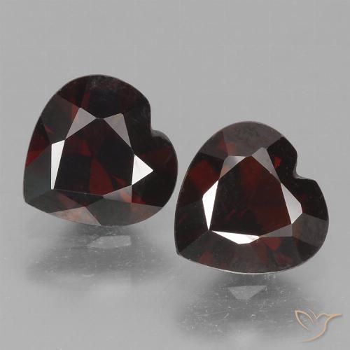 1.78ctw Naturale Rosso nerastro Granato Piropo, Cuore, VVS-VS