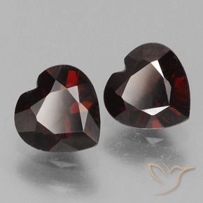 Gemme di Granato Piropo Rosso nerastro naturale da 1.78 ct, Cuore, VVS-VS