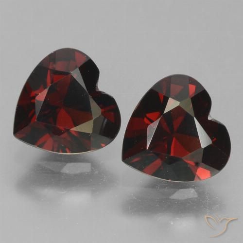 1.75ctw Naturale Rosso scuro Granato Piropo, Cuore, VVS-VS