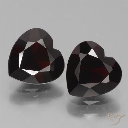 1.66ctw Naturale Rosso nerastro Granato Piropo, Cuore, VVS-VS