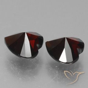 Gemme di Granato Piropo Rosso scuro naturale da 1.95 ct, Cuore, VVS-VS