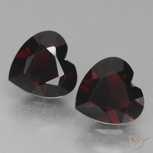 1.76ctw Naturale Rosso nerastro Granato Piropo, Cuore, VVS-VS