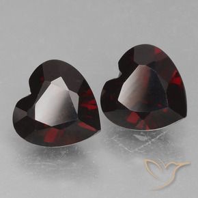 Gemme di Granato Piropo Rosso nerastro naturale da 1.76 ct, Cuore, VVS-VS