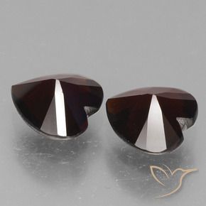 Gemme di Granato Piropo Rosso nerastro naturale da 1.76 ct, Cuore, VVS-VS