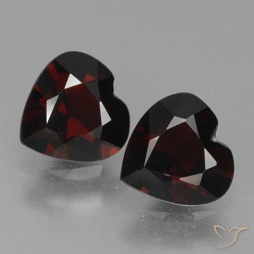 1.64ctw Naturale Rosso nerastro Granato Piropo, Cuore, VVS-VS
