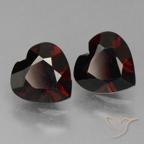 Gemme di Granato Piropo Rosso nerastro naturale da 1.64 ct, Cuore, VVS-VS