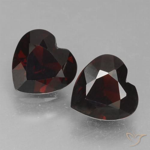 1.66ctw Naturale Rosso nerastro Granato Piropo, Cuore, VVS-VS