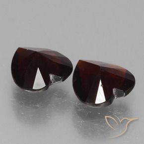 Gemme di Granato Piropo Rosso nerastro naturale da 1.66 ct, Cuore, VVS-VS