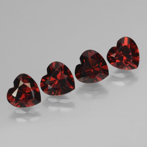 Granato piropo naturale rosso da 3,79 ct, a forma di cuore, VVS-VS