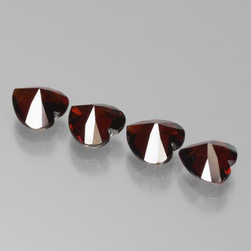 Granato piropo naturale rosso da 3,79 ct, a forma di cuore, VVS-VS