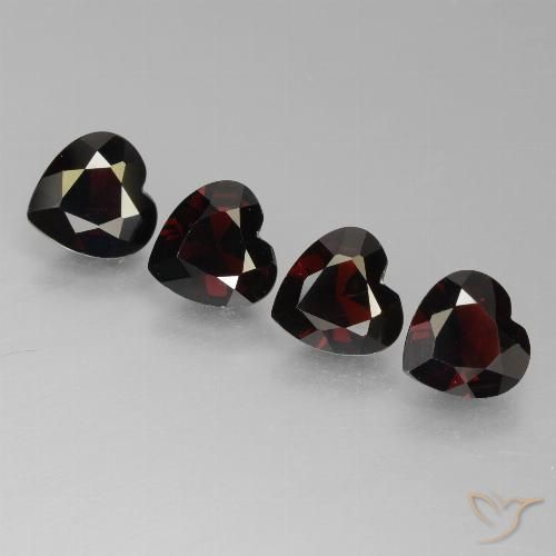 3.18ctw Naturale Rosso scuro Granato Piropo, Cuore, VVS-VS