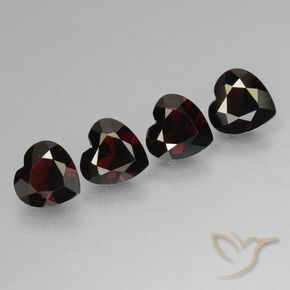 Gemme di Granato Piropo Rosso scuro naturale da 3.18 ct, Cuore, VVS-VS