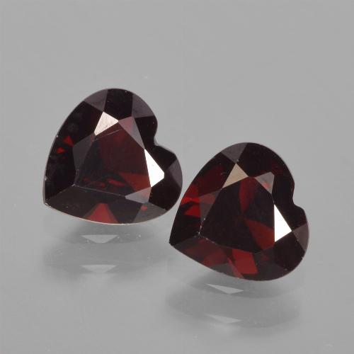 Granato piropo naturale rosso da 1,65 ct, a forma di cuore, VVS-VS