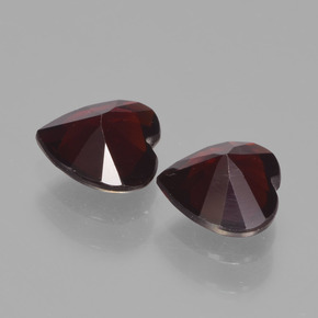 Granato piropo naturale rosso da 1,65 ct, a forma di cuore, VVS-VS