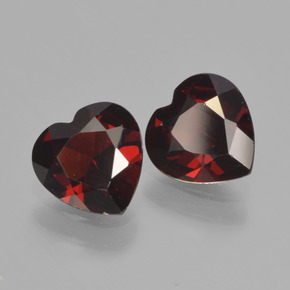 Gemme di Granato Piropo Rosso scuro naturale da 1.70 ct, A forma di cuore, VS