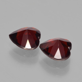 Gemme di Granato Piropo Rosso scuro naturale da 1.70 ct, A forma di cuore, VS
