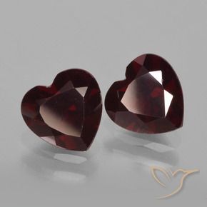 Gemme di Granato Piropo Rosso scuro naturale da 1.91 ct, Cuore, VVS-VS