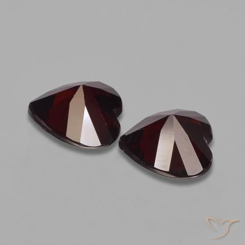 Gemme di Granato Piropo Rosso scuro naturale da 1.68 ct, Cuore, VVS-VS