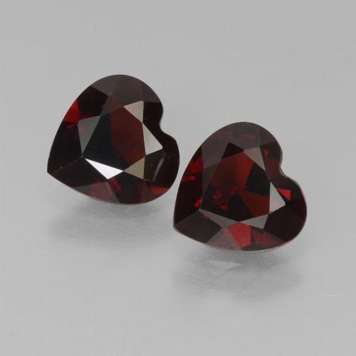 Gemme di Granato Piropo Rosso scuro naturale da 1.54 ct, A forma di cuore, VVS-VS