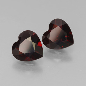 Gemme di Granato Piropo Rosso scuro naturale da 1.54 ct, A forma di cuore, VVS-VS