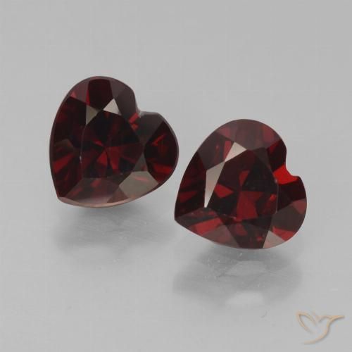 1.95ctw Naturale Rosso nerastro Granato Piropo, Cuore, VVS-VS