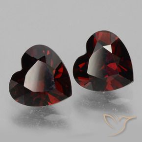 Gemme di Granato Piropo Rosso scuro naturale da 1.80 ct, Cuore, VVS-VS