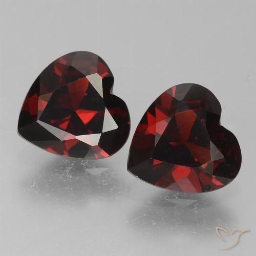 1.57ctw Naturale Rosso scuro Granato Piropo, Cuore, VVS-VS