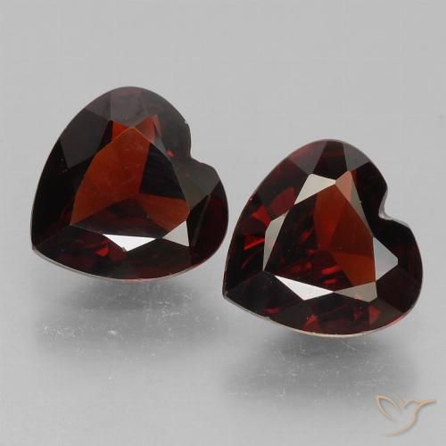1.61ctw Naturale Rosso nerastro Granato Piropo, Cuore, VVS-VS