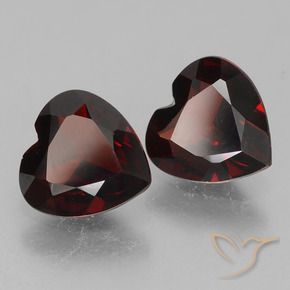 Gemme di Granato Piropo Rosso nerastro naturale da 1.61 ct, Cuore, VVS-VS
