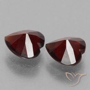 Gemme di Granato Piropo Rosso nerastro naturale da 1.61 ct, Cuore, VVS-VS