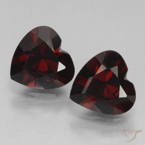 1.75ctw Naturale Rosso nerastro Granato Piropo, Cuore, VVS-VS