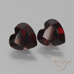Gemme di Granato Piropo Rosso nerastro naturale da 1.90 ct, Cuore, VVS-VS