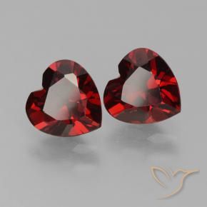 Gemme di Granato Piropo Rosso Sangue Profondo naturale da 1.86 ct, A forma di cuore, VVS-VS