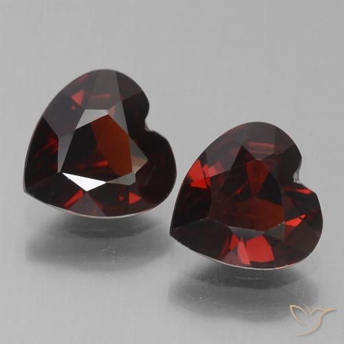 1.55ctw Naturale Rosso scuro Granato Piropo, Cuore, VVS-VS