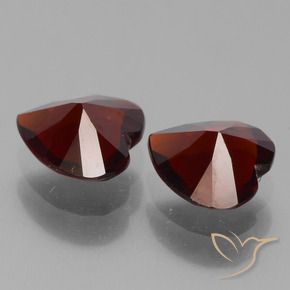 Gemme di Granato Piropo Rosso scuro naturale da 1.55 ct, Cuore, VVS-VS