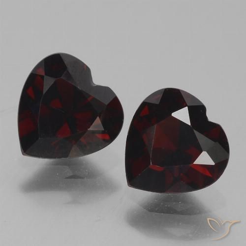 1.65ctw Naturale Rosso scuro Granato Piropo, Cuore, VVS-VS