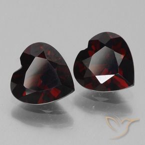 Gemme di Granato Piropo Rosso scuro naturale da 1.65 ct, Cuore, VVS-VS