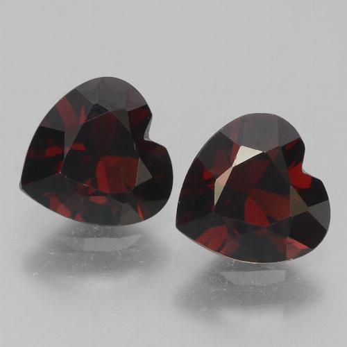 Granato piropo naturale rosso da 1,74 ct, a forma di cuore, VVS-VS