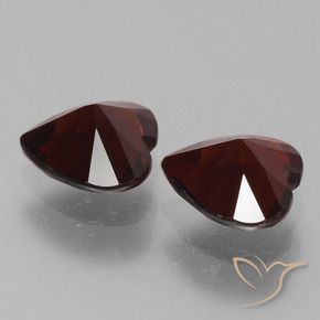 Gemme di Granato Piropo Rosso nerastro naturale da 1.69 ct, Cuore, VVS-VS