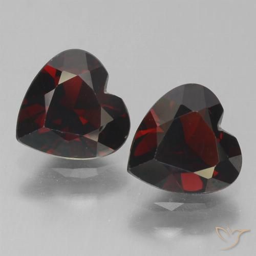 1.71ctw Naturale Rosso nerastro Granato Piropo, Cuore, VVS-VS