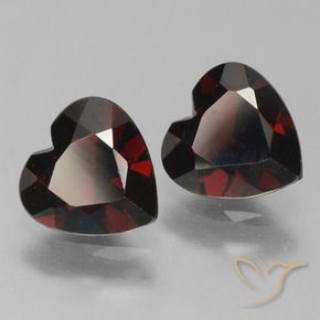 Gemme di Granato Piropo Rosso nerastro naturale da 1.71 ct, Cuore, VVS-VS