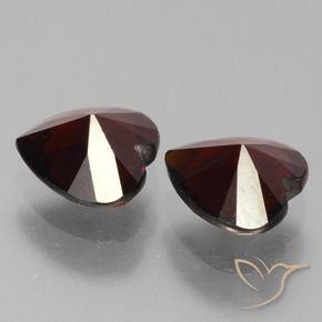 Gemme di Granato Piropo Rosso nerastro naturale da 1.71 ct, Cuore, VVS-VS